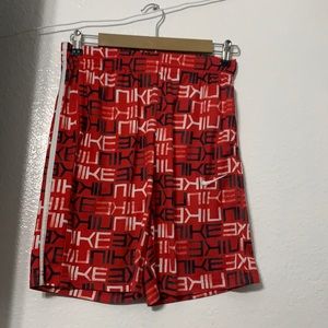 Boys Nike Logo Red Shorts